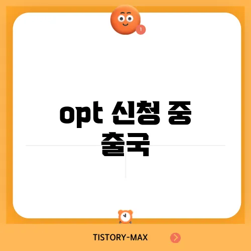 opt 신청 중 출국