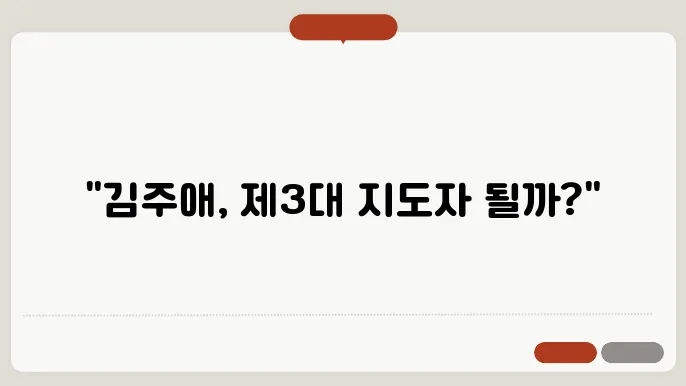 북한 김주애 나제 3대 지도자 ?