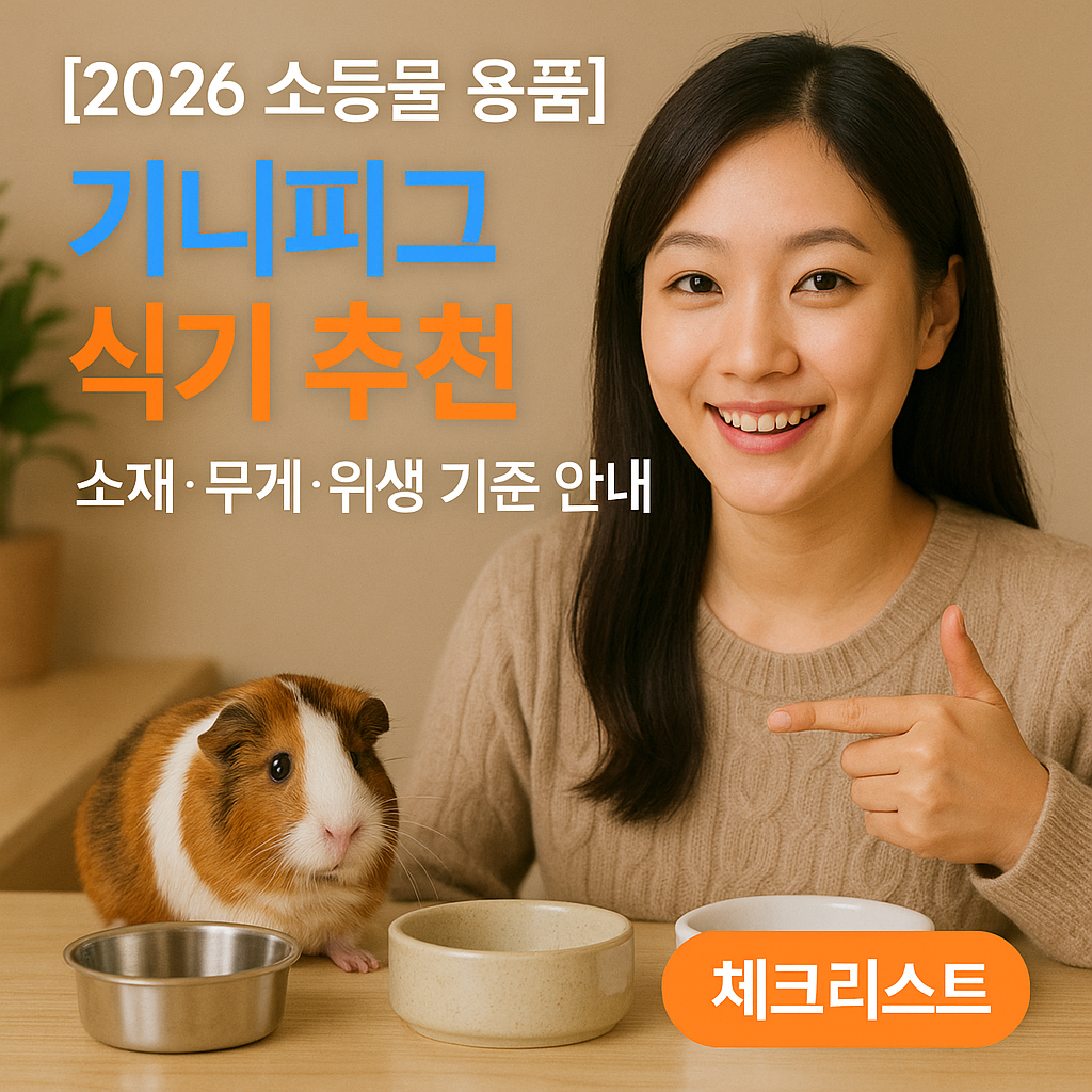 [2026 소동물 용품] 기니피그 식기 추천 ｜ 소재·무게·위생 기준 안내