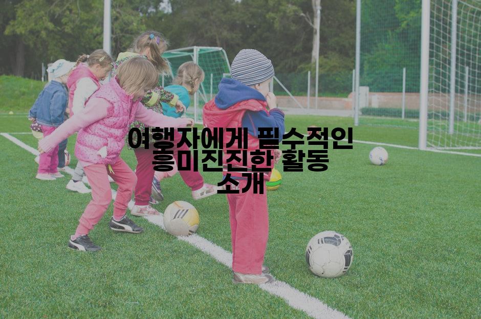 여행자에게 필수적인 흥미진진한 활동 소개