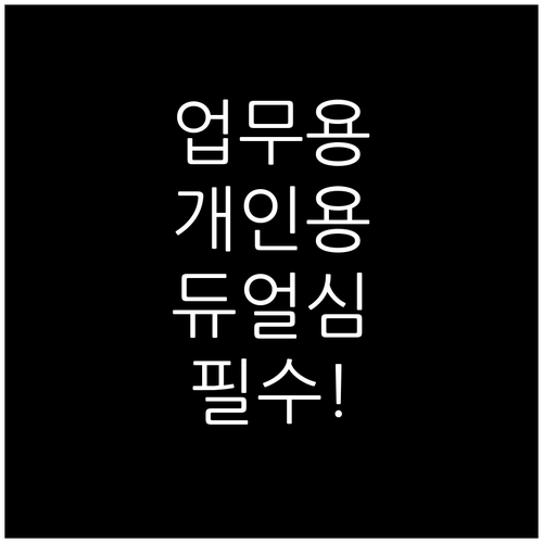 업무용 개인용 번호 나누는 알뜰폰 듀..