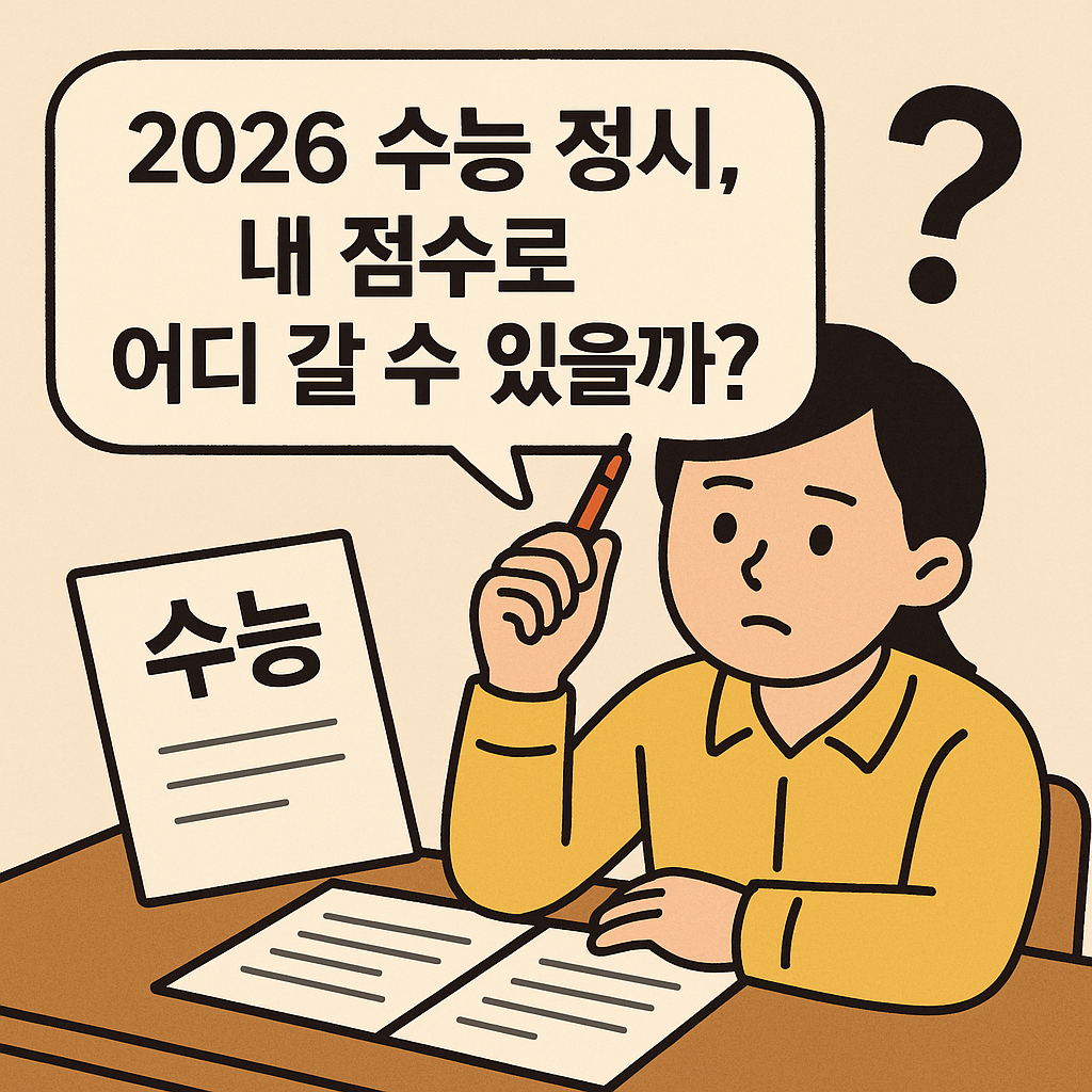 2026 수능 정시 배치표 공개! [표준점수 기준으로 대학 지원 전략 세우기]