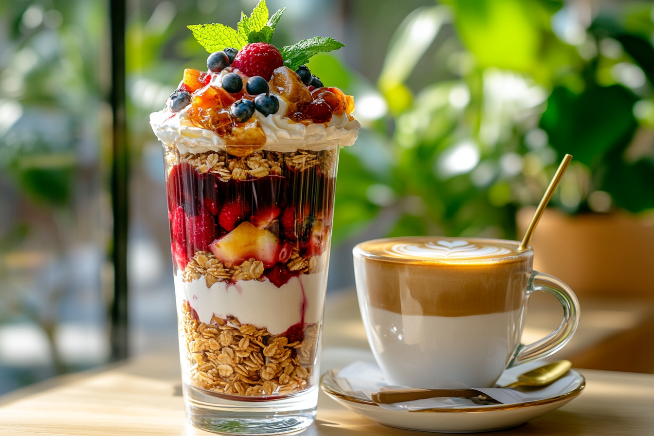 유리잔 파르페와 커피 페어링