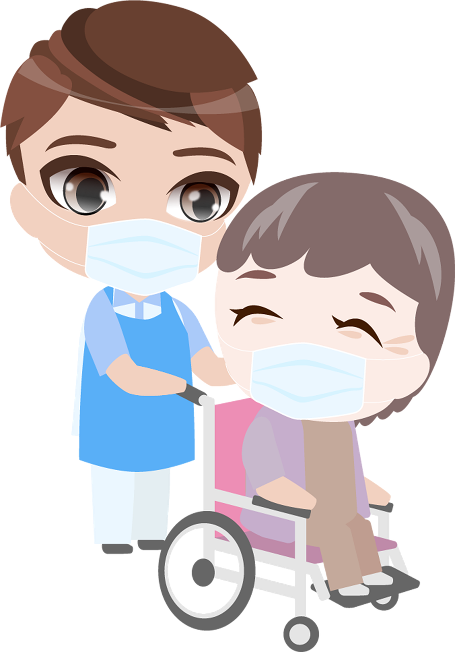 환자 케어 하는 간호사 이미지