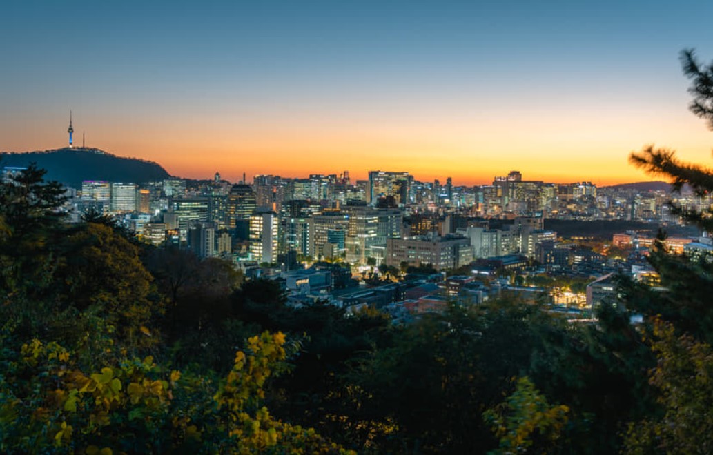 낙산공원에서 서울 시내를 내려다 본 야경 사진