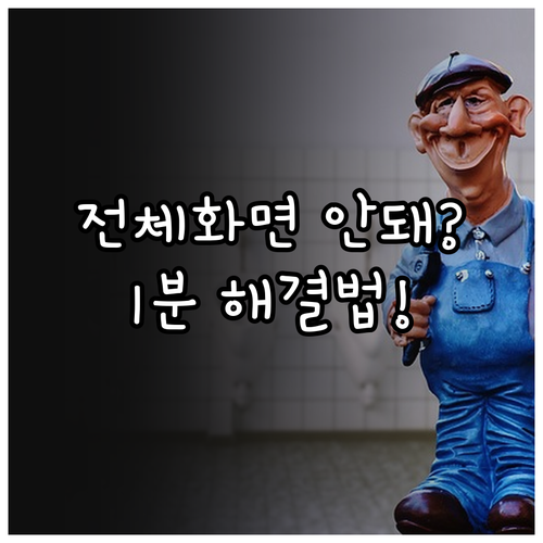 크롬 전체화면 아이콘 클릭 오류 해결..