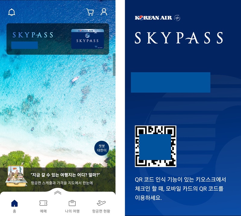 대한항공-어플-로그인-이후-SKYPASS-번호-조회