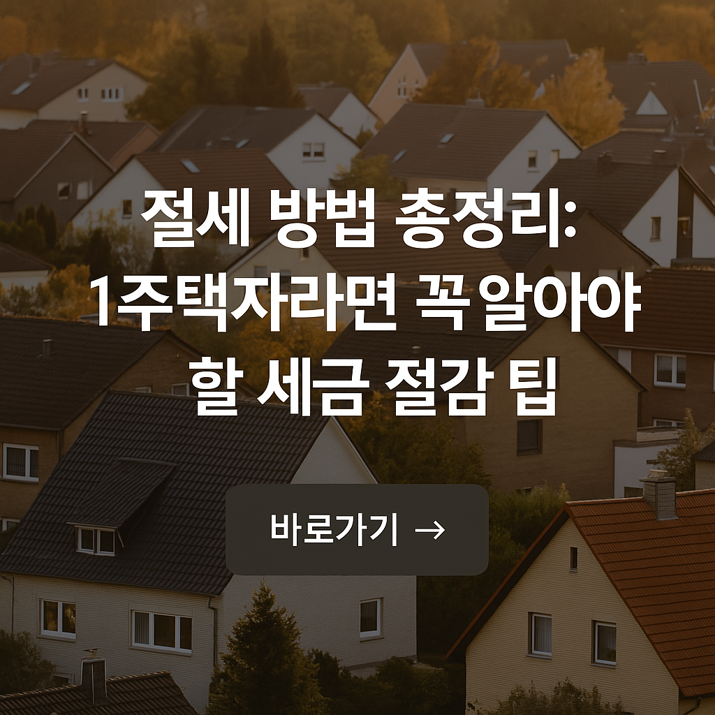 주택자 꼭 알아야 할 세금 절감 팁 총정리