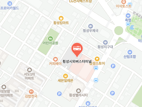 횡성시외버스터미널 위치-지도