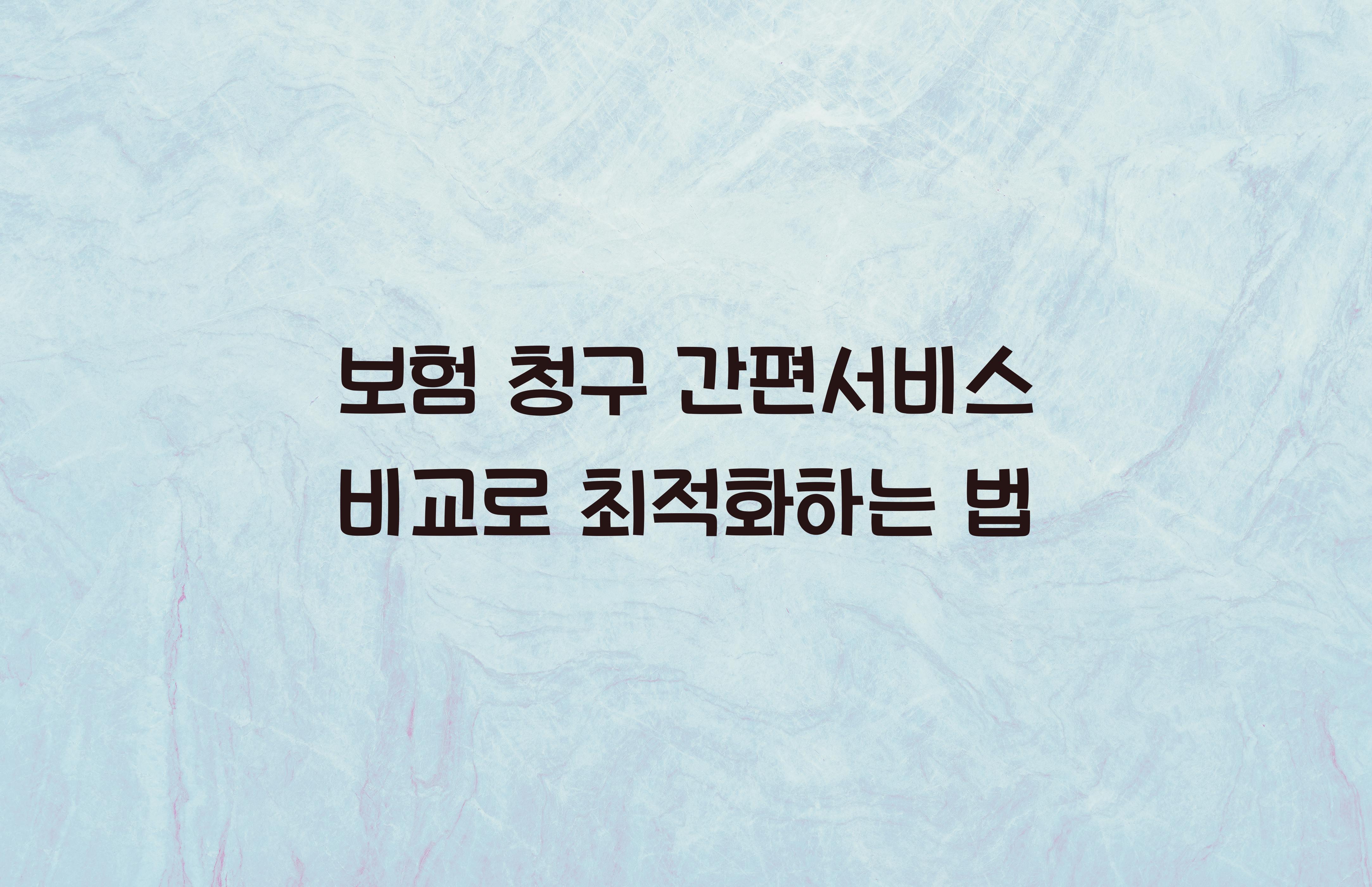 보험 청구 간편서비스 비교