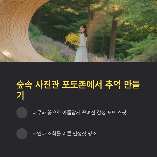 숲속 사진관 포토존에서 추억 만들기