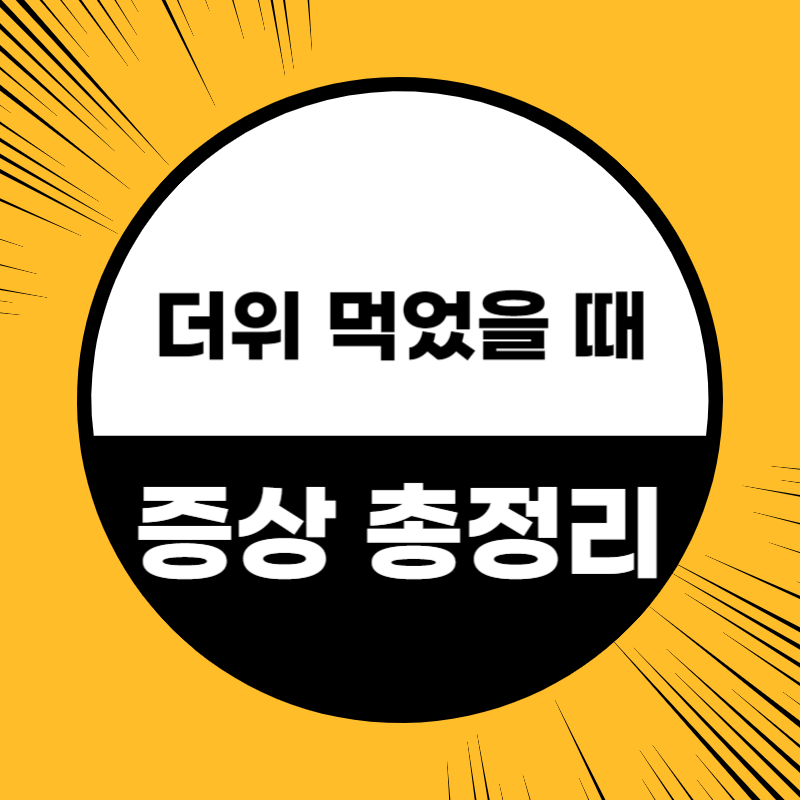 더위 먹었을 때 증상 총정리