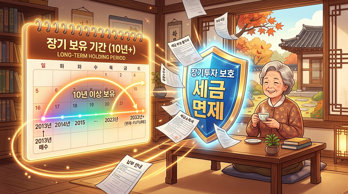 고령자 및 장기보유특별공제로 종부세 폭탄을 방어하는 혜택 일러스트