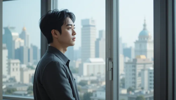말띠 운세를 떠올리며 미래를 고민하는 남성의 모습