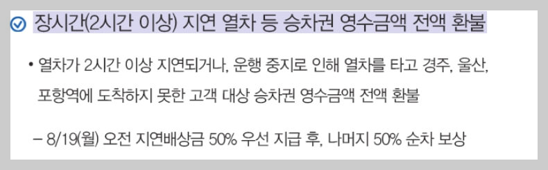 KTX지연 보상금 받는방법