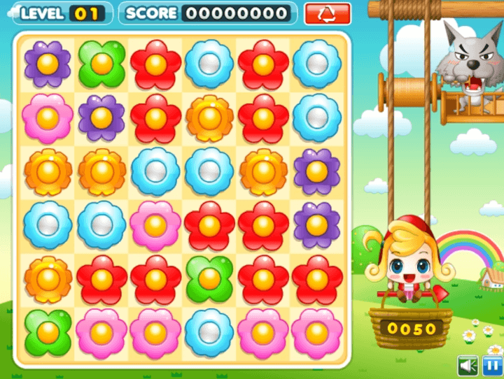 꽃놀이-플래시게임-시작-화면