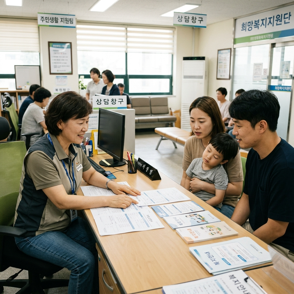 복지급여 신청 주민센터 상담 장면