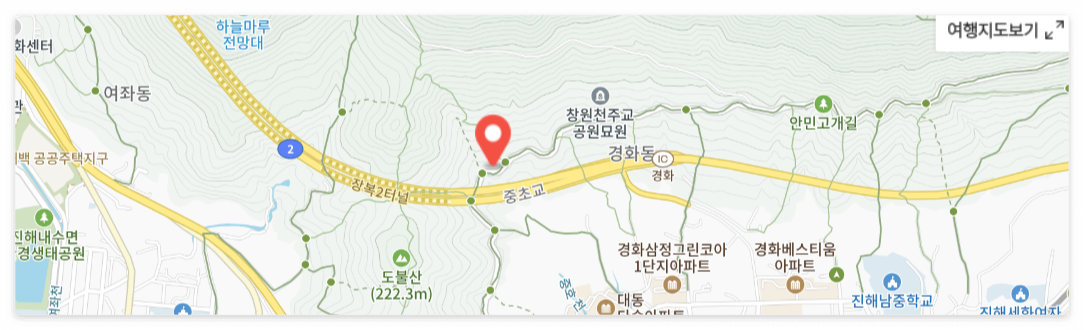 안민고개 벚꽃길 여행지도