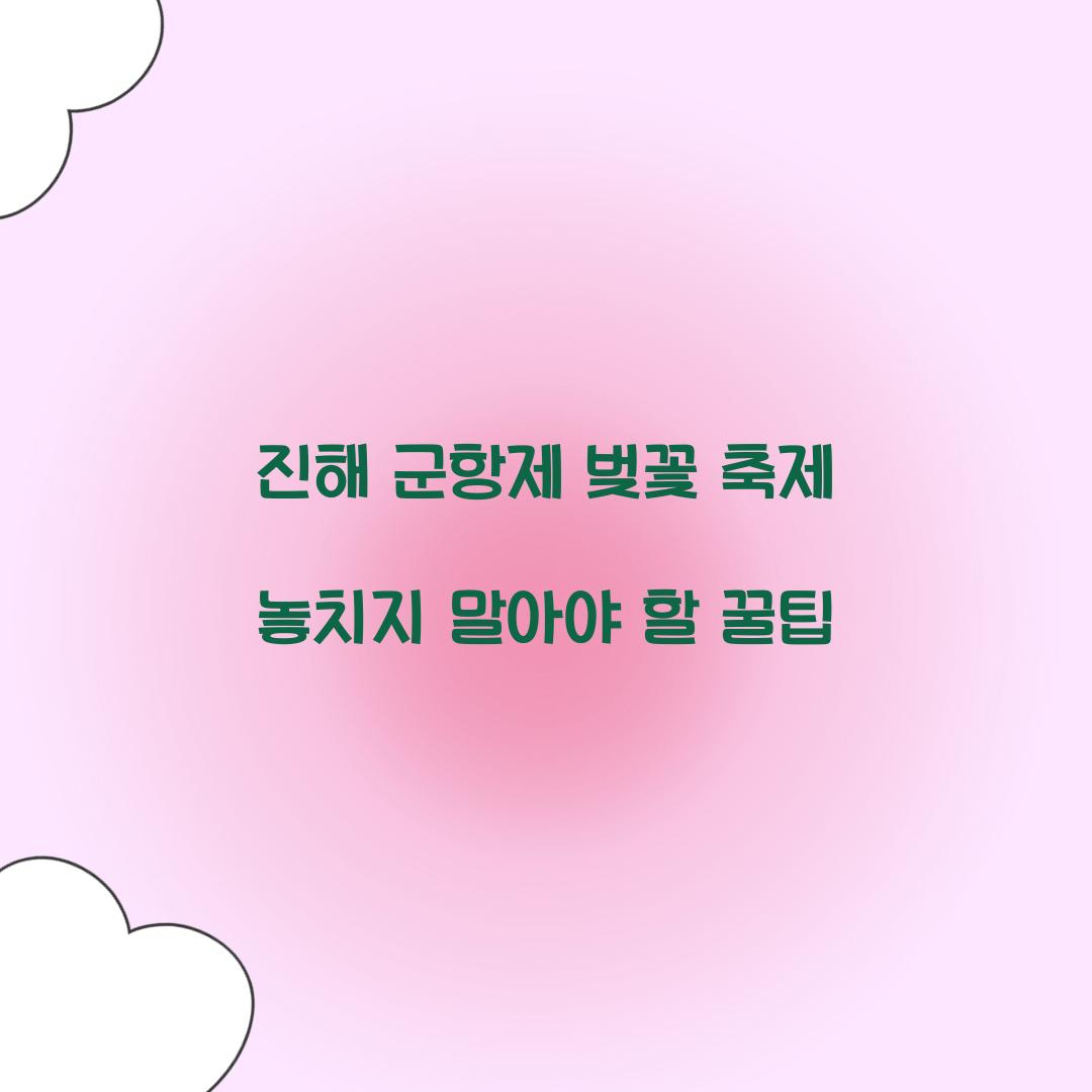 진해 군항제 벚꽃 축제