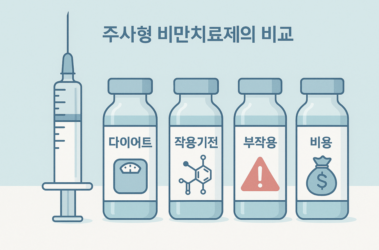 2026년 주사형 비만치료제 종류, 작용기전, 비용, 효과, 부작용 총정리