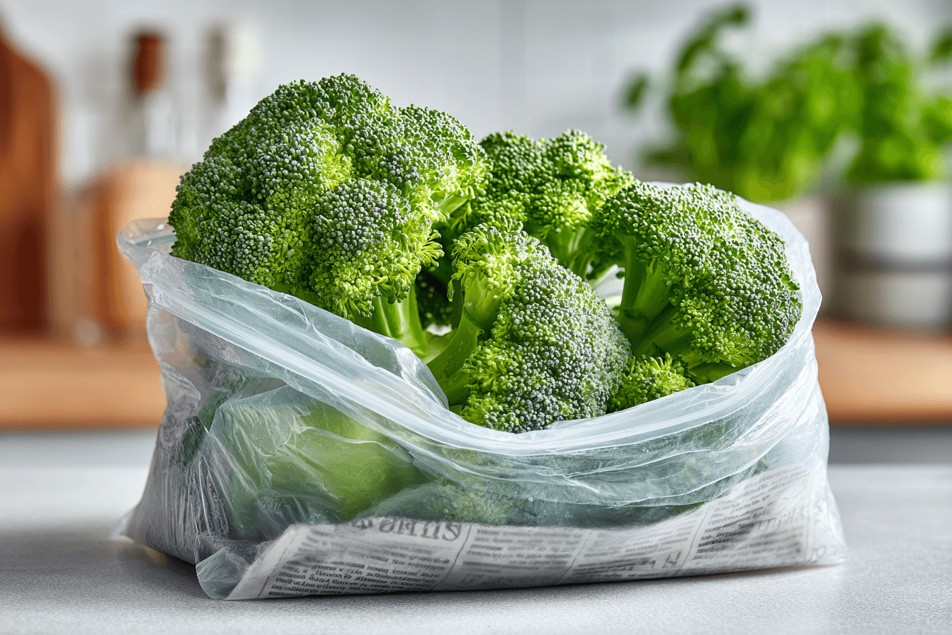 비닐에-담겨-있는-브로콜리-사진