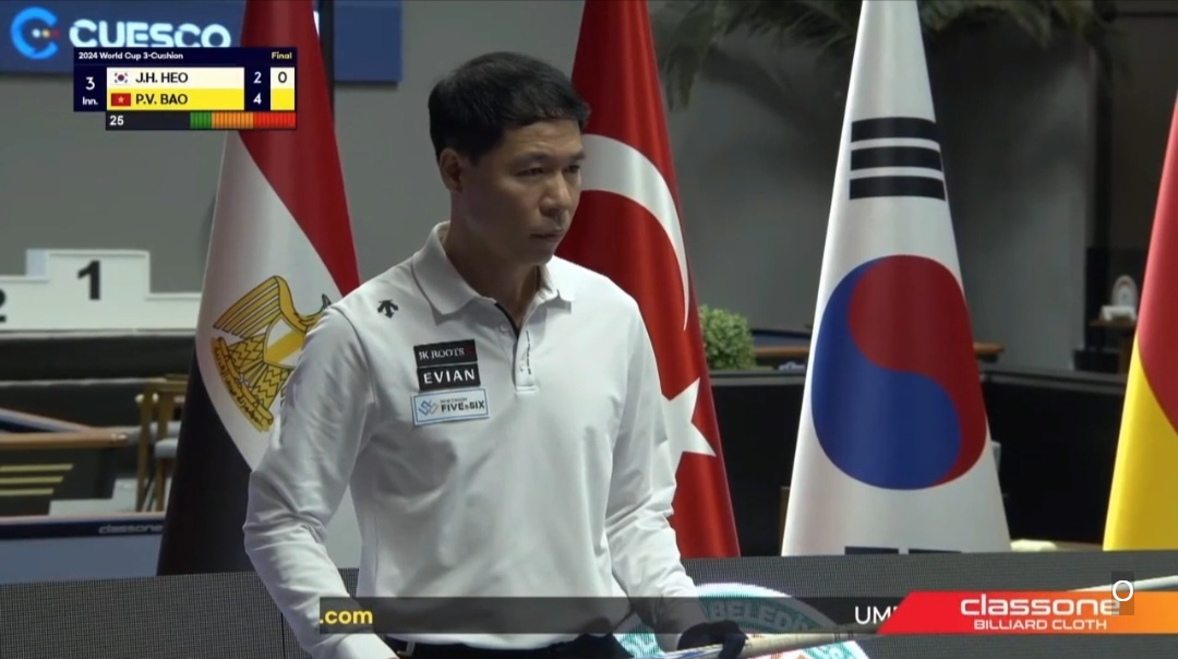 2024 앙카라 세계 3쿠션 당구 월드컵 우승자 - 허정한 