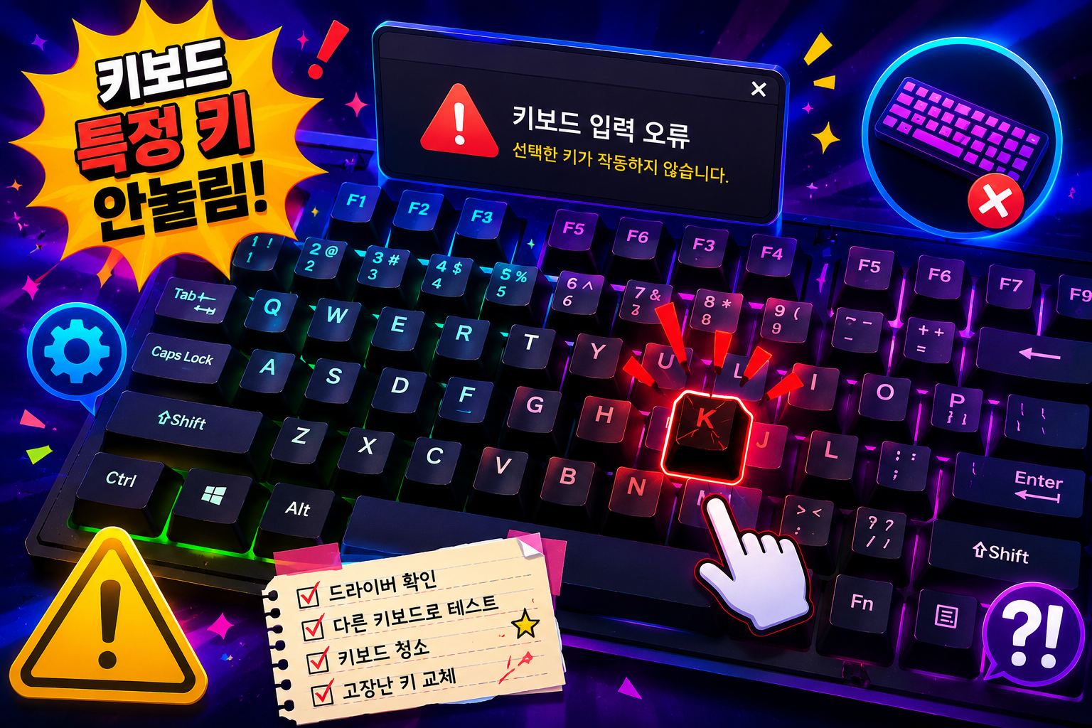 키보드안눌림