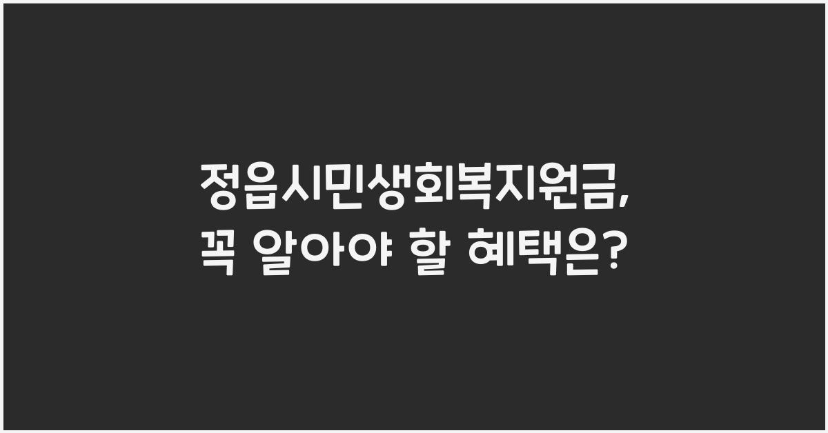 정읍시민생회복지원금