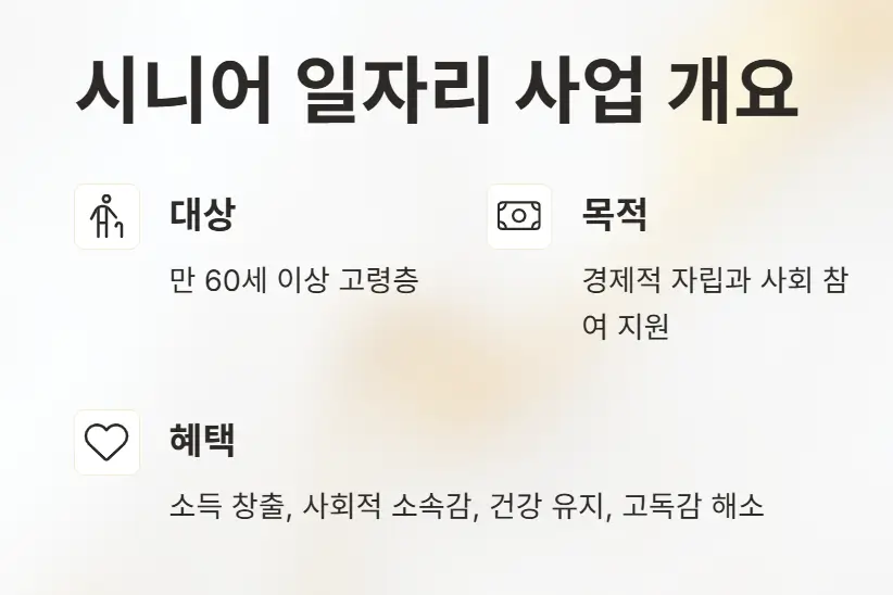 2025년 시니어 일자리 신청 조건과 방법 총정리