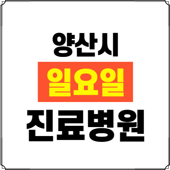 양산시 일요일 진료병원 찾기 ❘ 24시 휴일 주말 응급 야간 심야 문여는 병원