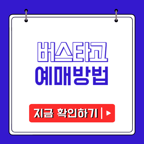 버스타고 예매 방법에 관한 포스팅
