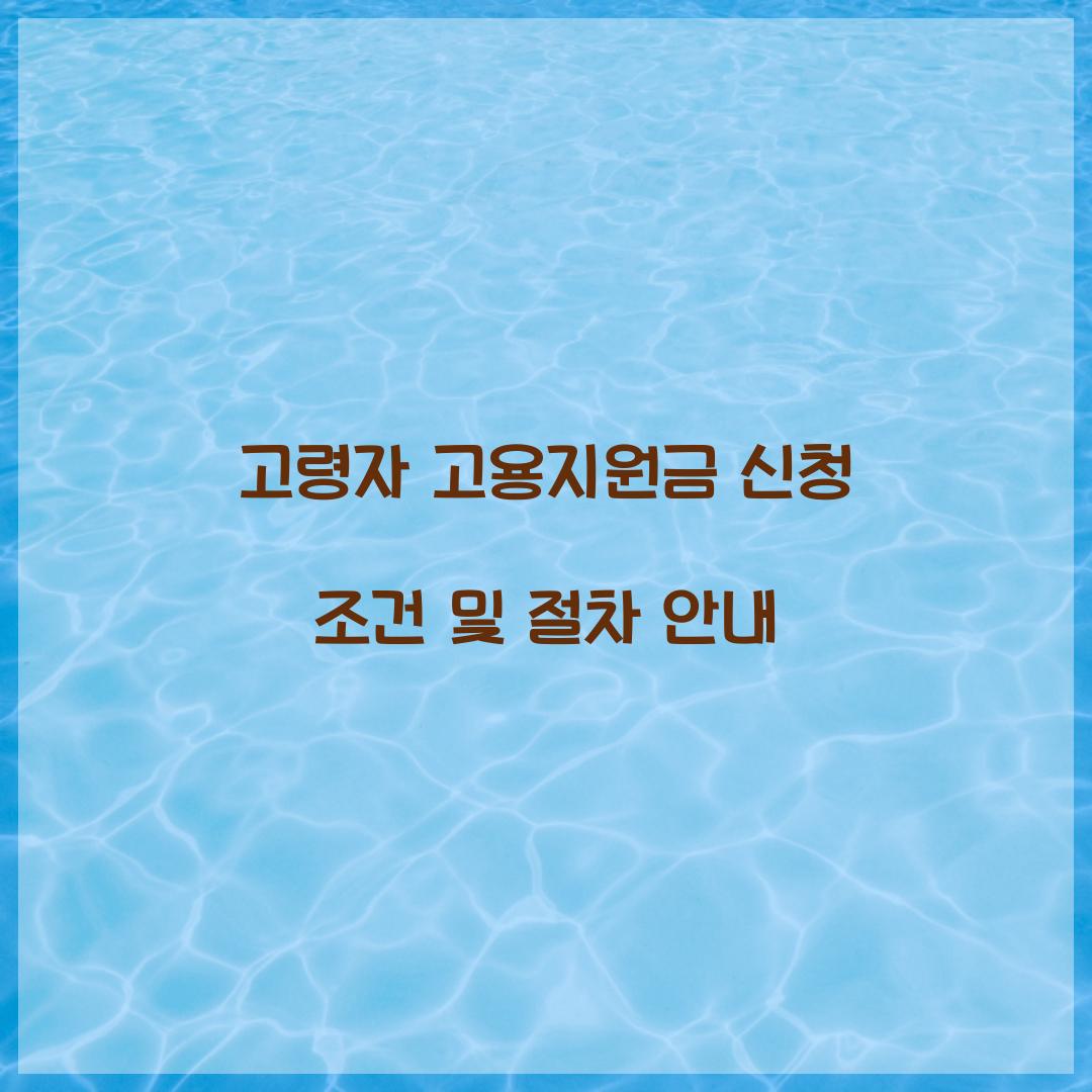 고령자 고용지원금