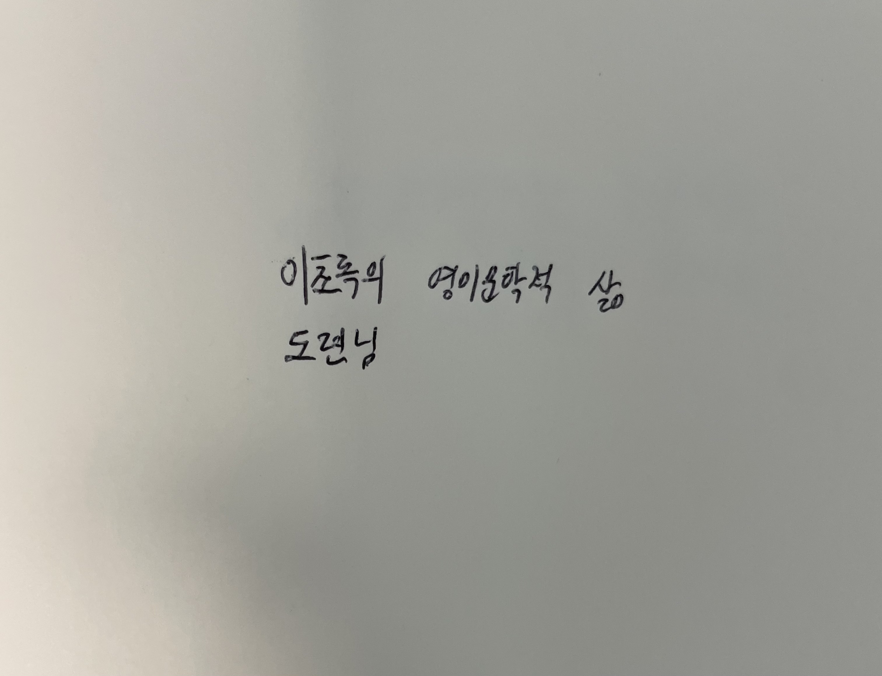 이초록의 영미문학적 삶- 도련님 나쓰메 소세키 손글씨