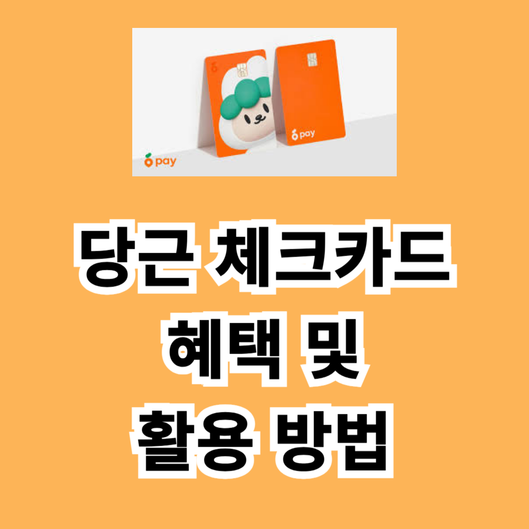 당근 체크카드 &amp; 파킹통장 혜택 및 활용방법