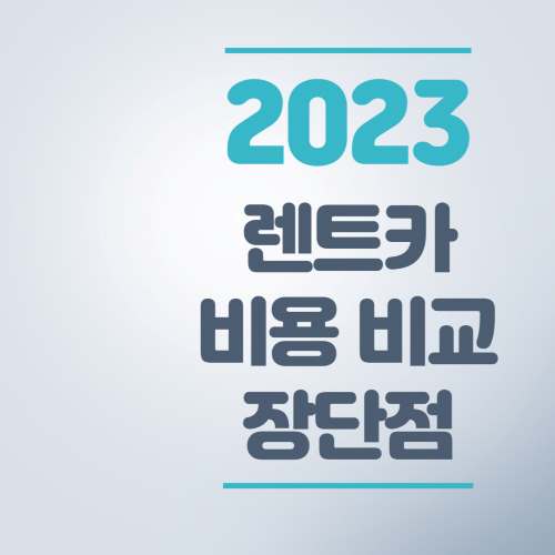 렌트카 비용 비교 장단점