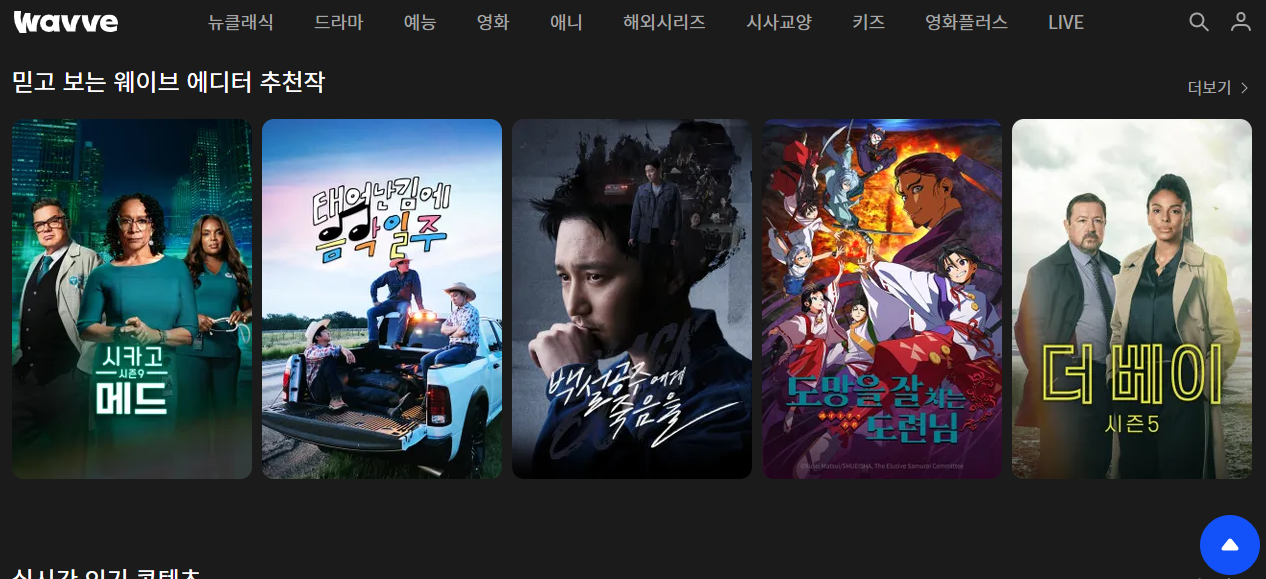 웨이브-홈페이지