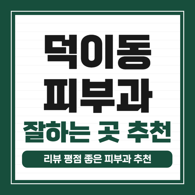 고양시 일산 덕이동 피부과 유명한 곳 모공 레이저 잘하는 곳 추천 TOP 5