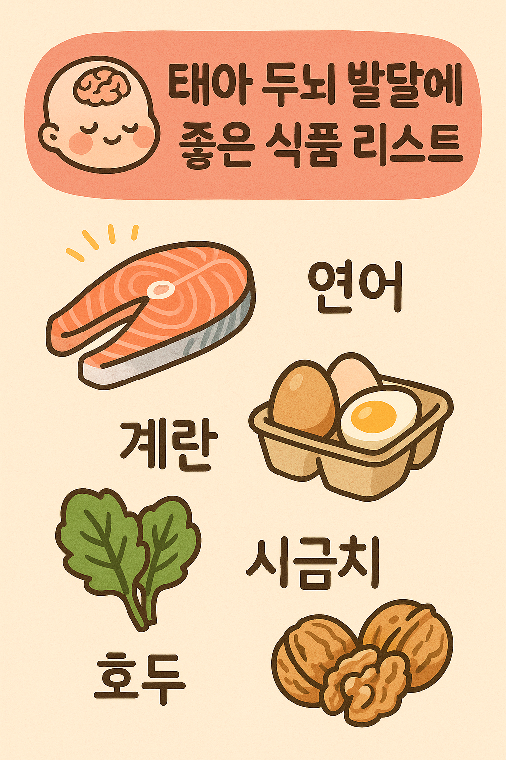 태아 두뇌 발달에 좋은 식품 리스트 🧠🍽️