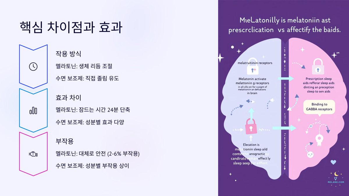 멜라토닌 vs 수면 보조제 효과