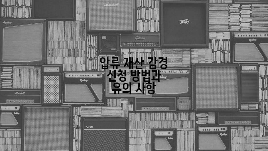 압류 재산 감경 신청 방법과 유의 사항