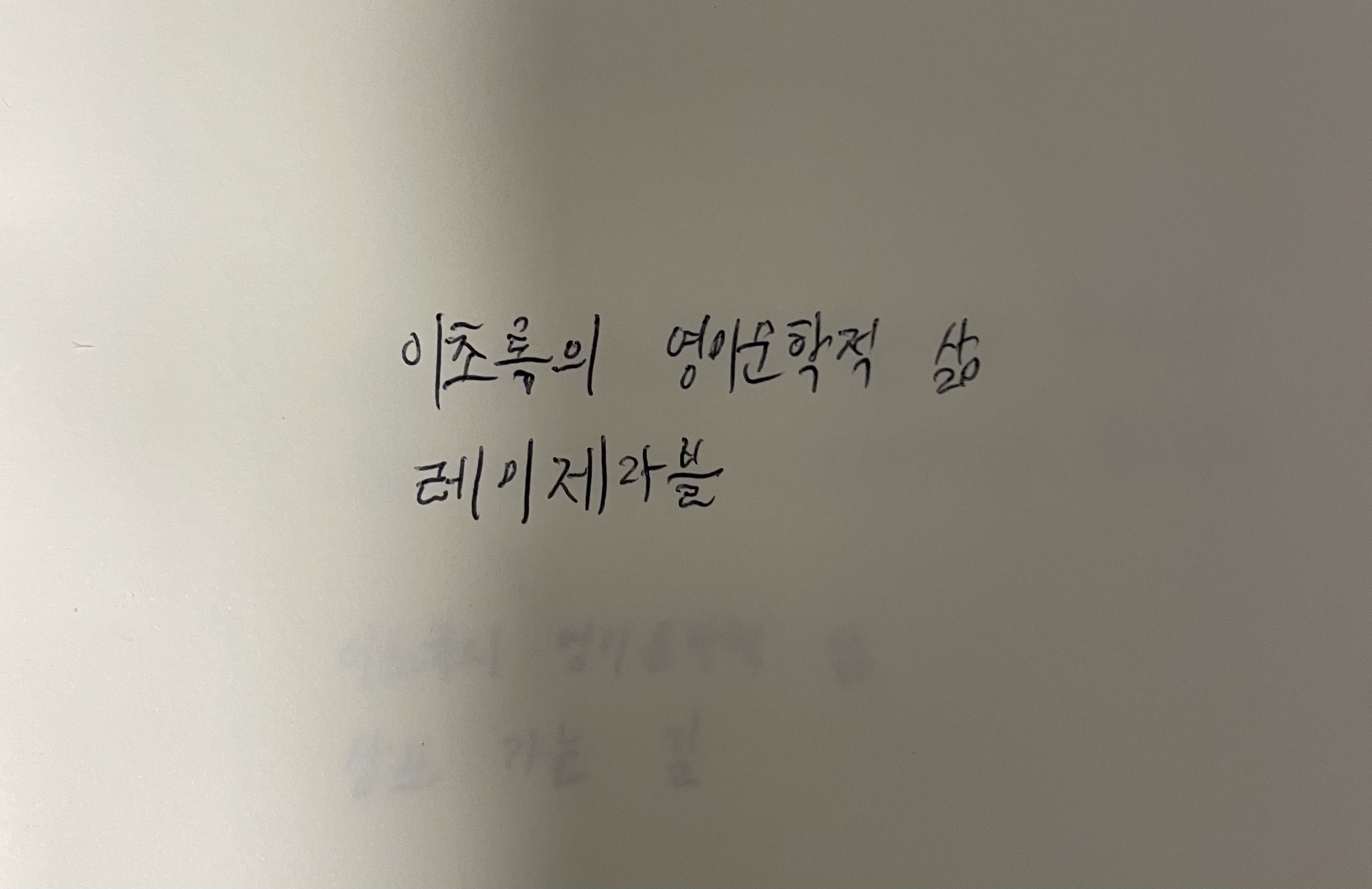 이초록의 영미문학적 삶- 레미제라블 빅토르 위고 손글씨