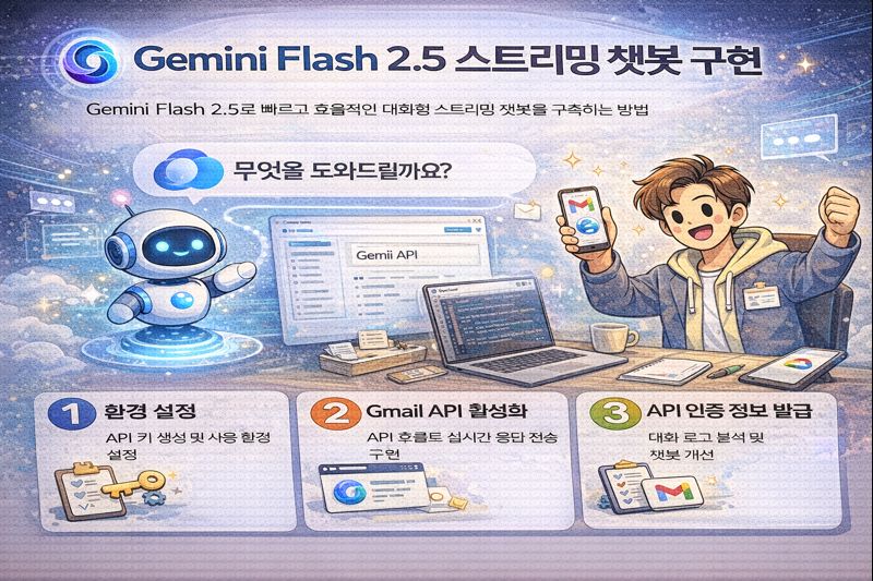 Gemini Flash 2.5 기반 실시간 대화형 챗봇 구축 관련 이미지