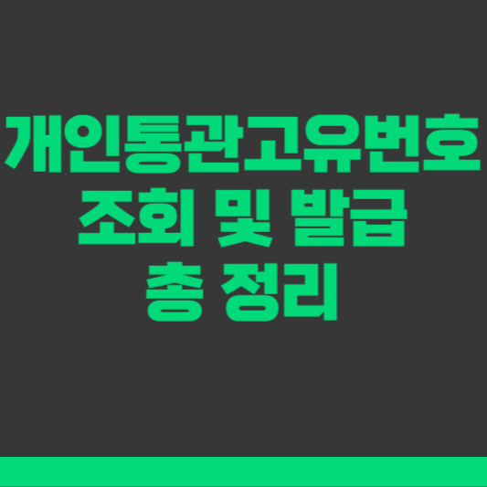 개인통관고유번호 조회 및 발급