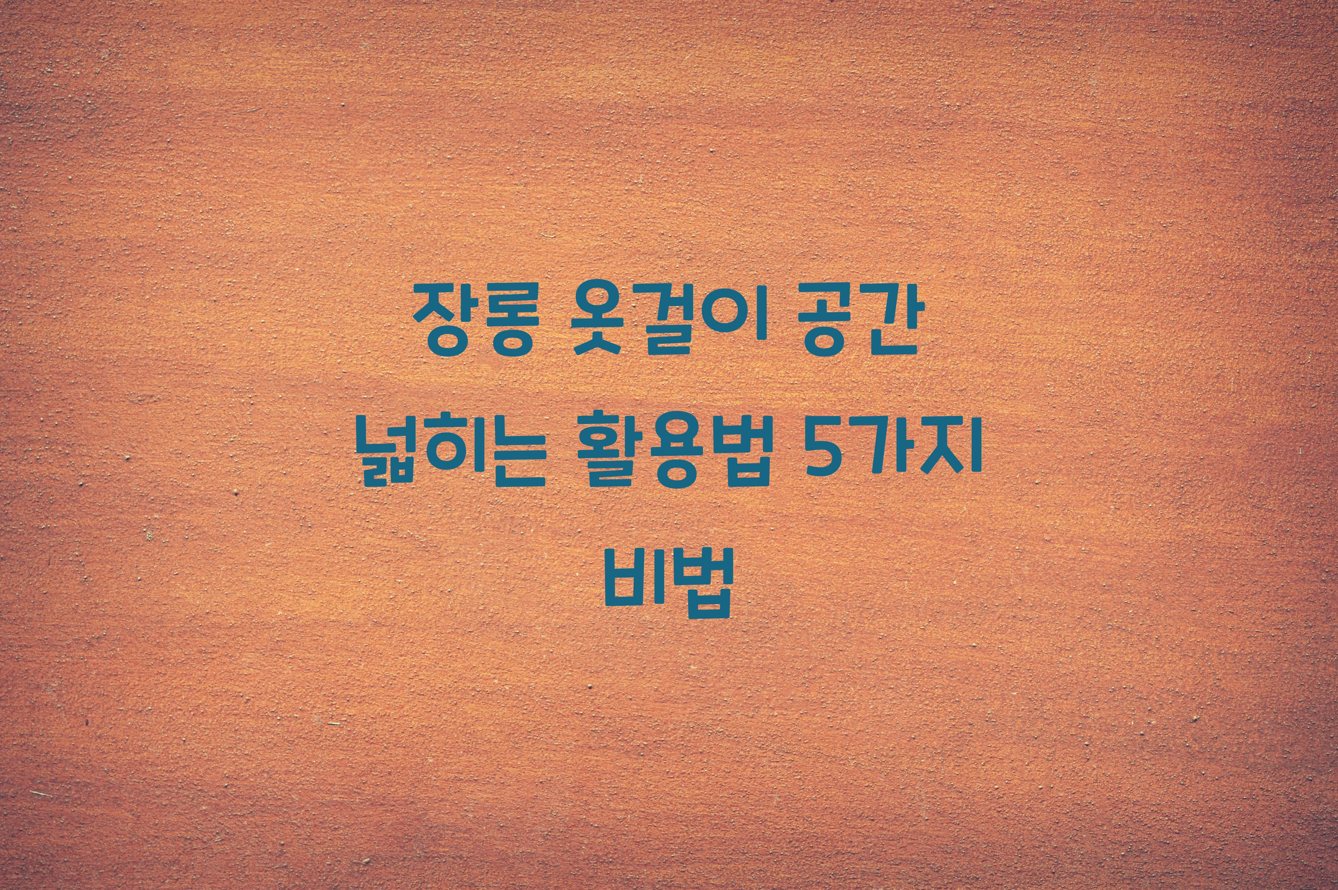 장롱 옷걸이 공간 넓히는 활용법