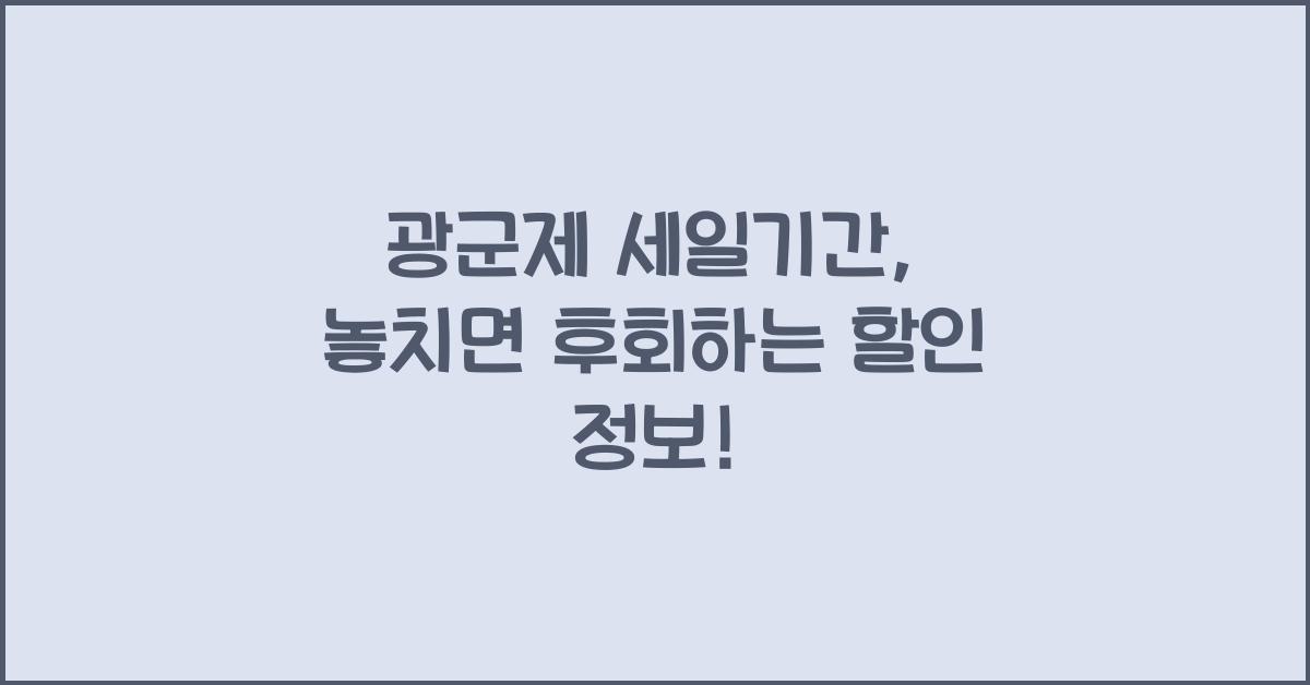 광군제 세일기간