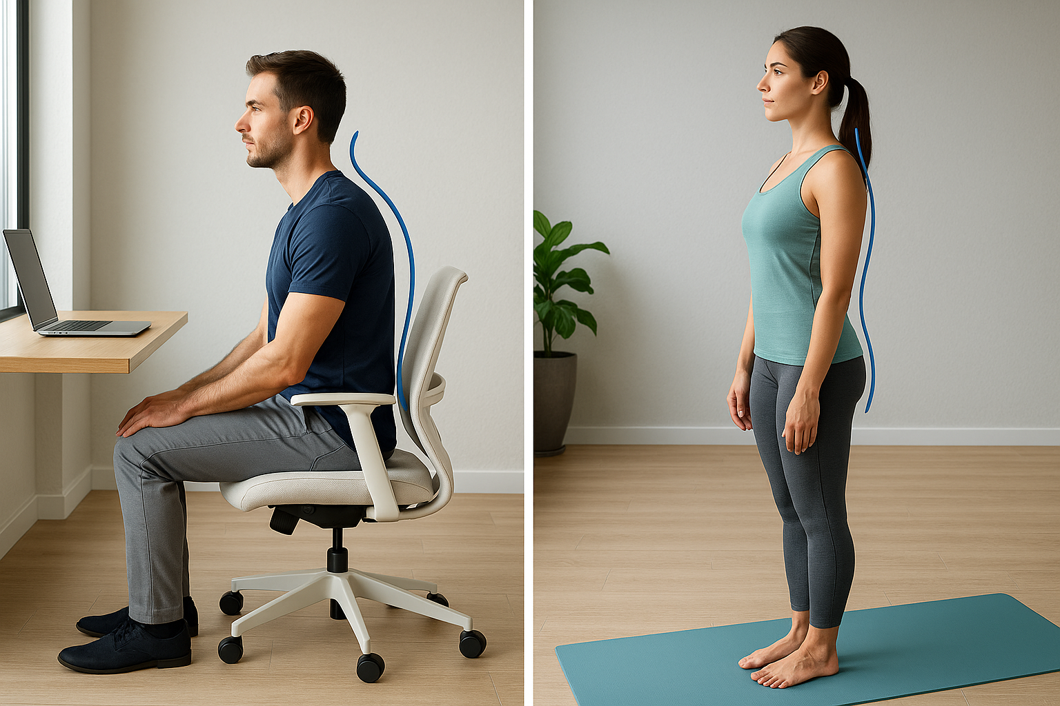 올바른 자세 유지하는 법 (거북목, 라운드숄더 예방)