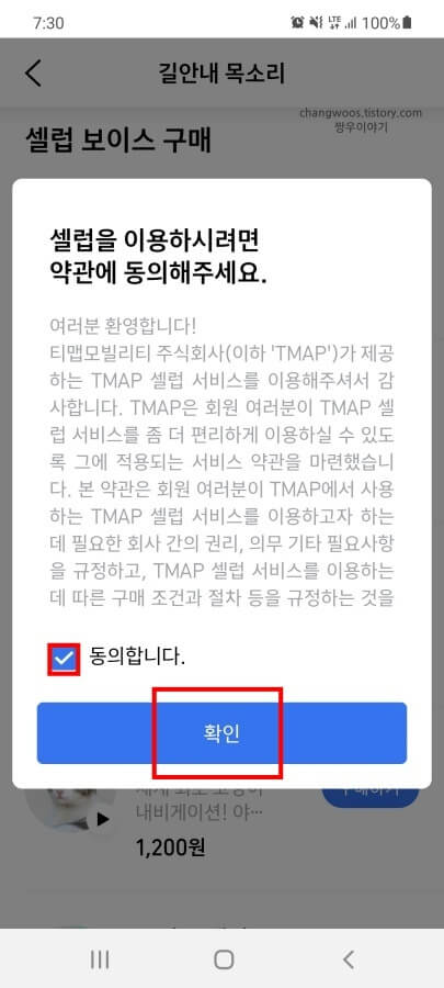 셀럽-보이스-구매-약관-동의-팝업-창