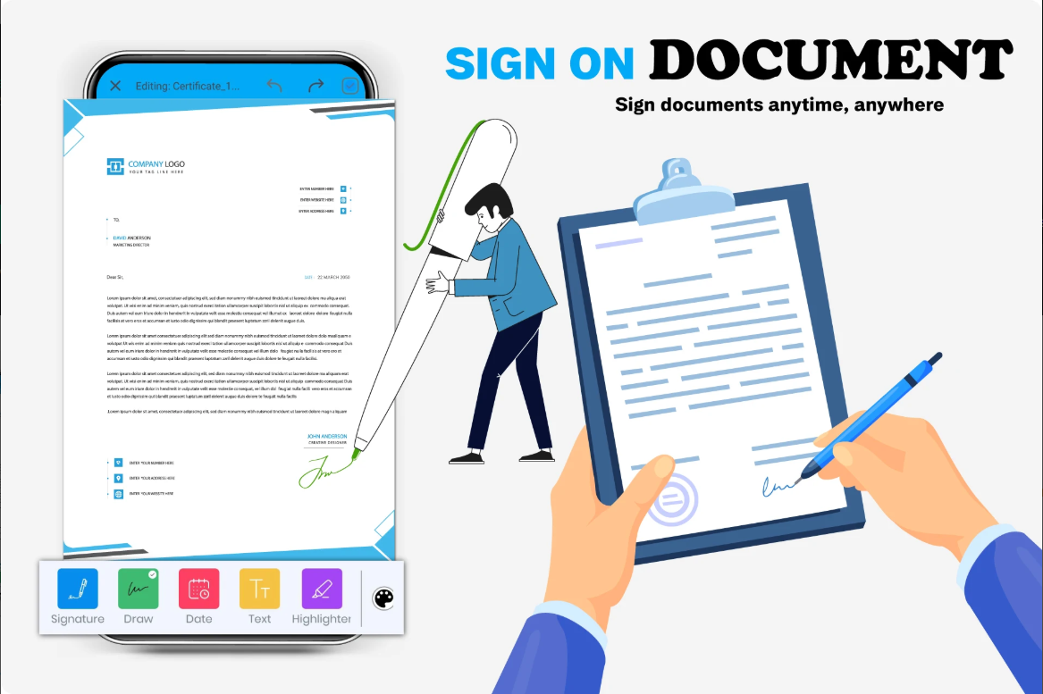 서명 만들기, 무료 서명 PDF, 전자 서명, 서명 스캐너