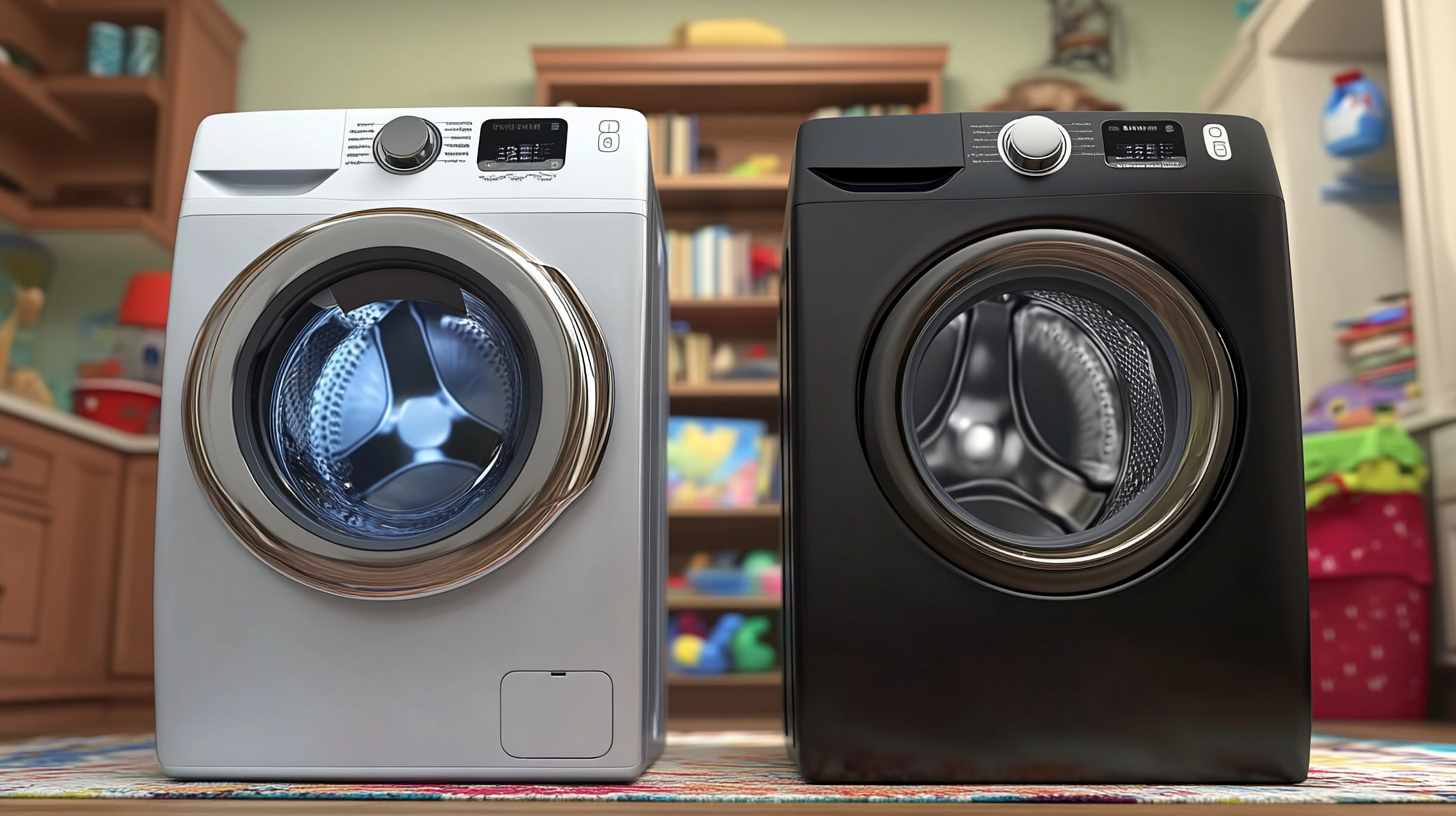 경쟁 브랜드의 세탁기와의 비교에서 뛰어난 삼성의 제품 품질과 강력한 서비스 지원을 강조한 이미지로, 신뢰성과 고객 만족을 강조합니다.