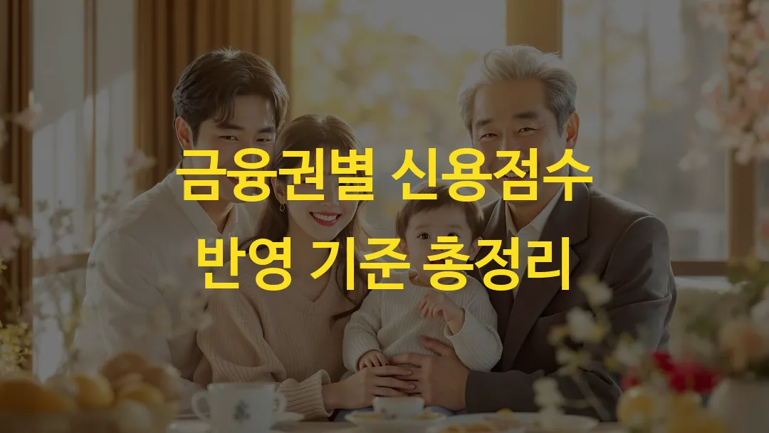 금융권별 신용점수 반영 기준 총정리